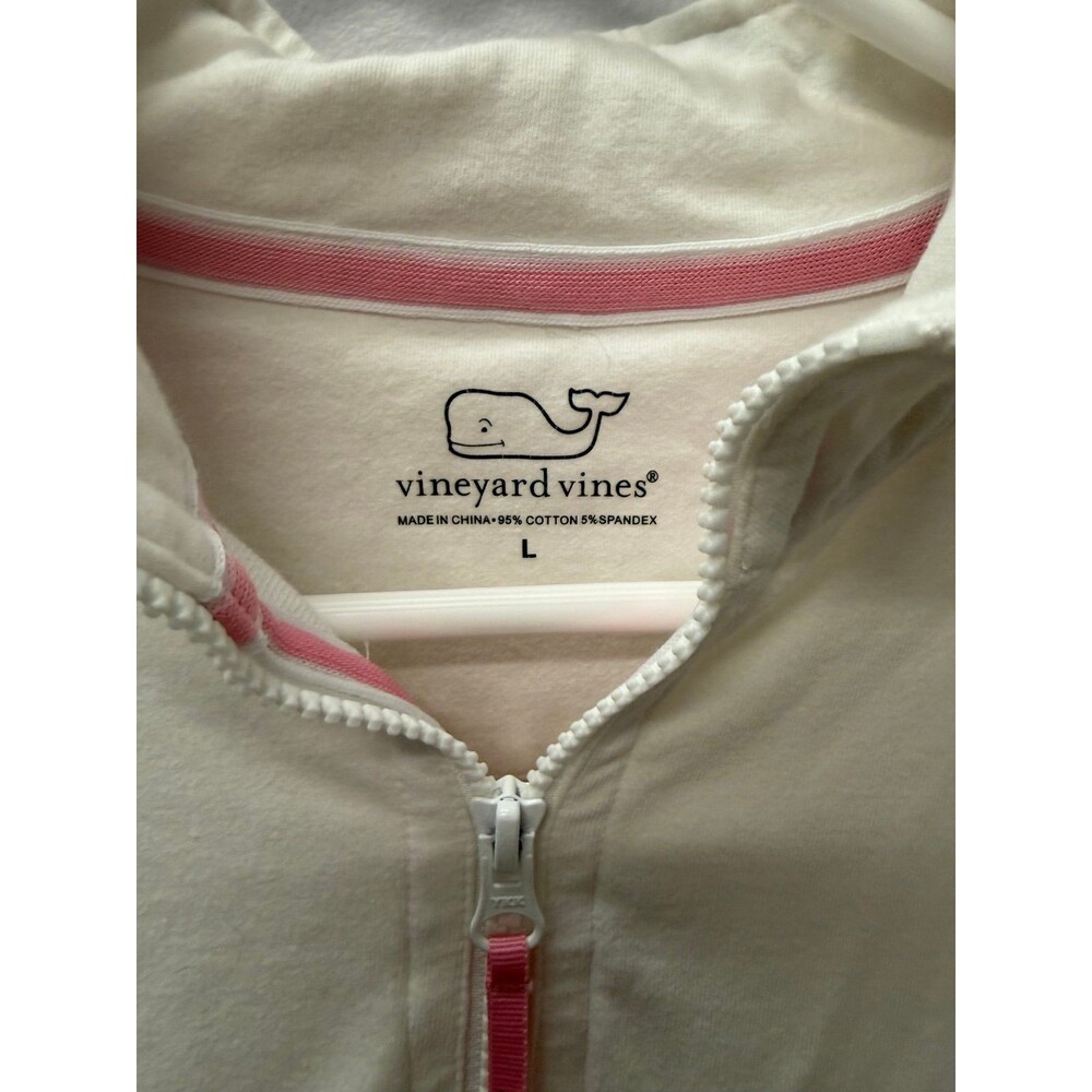 Vineyard vines pink and white women quarter zip sweatshirt - Picture 3 of 5